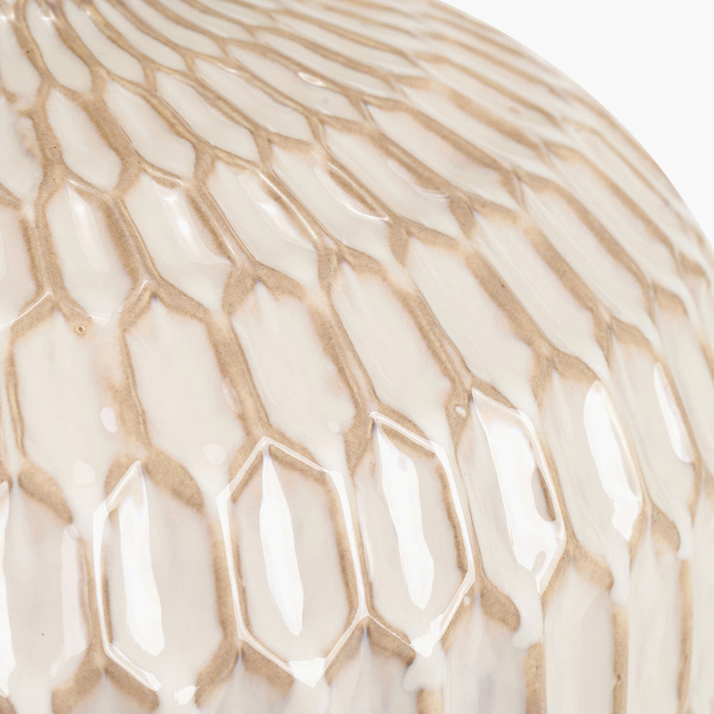 Cassius Warm White Textured Glazed Ceramic Table Lamp